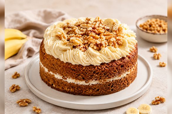 Soft and Nutty Banana Walnut Cake to Bake at Home