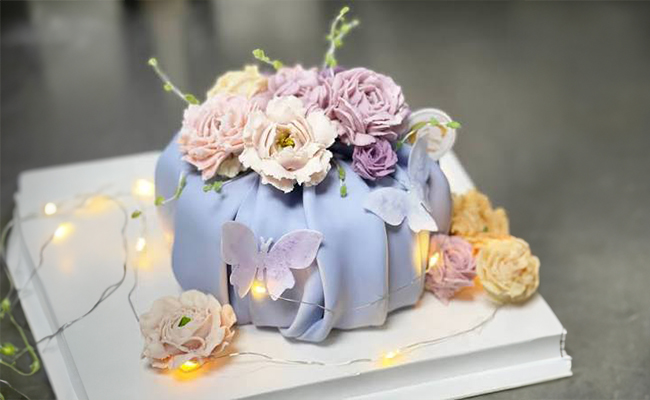 korean floral cake